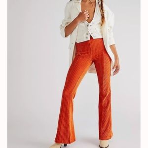 Free People Pull-on Velvet Flare Pants
